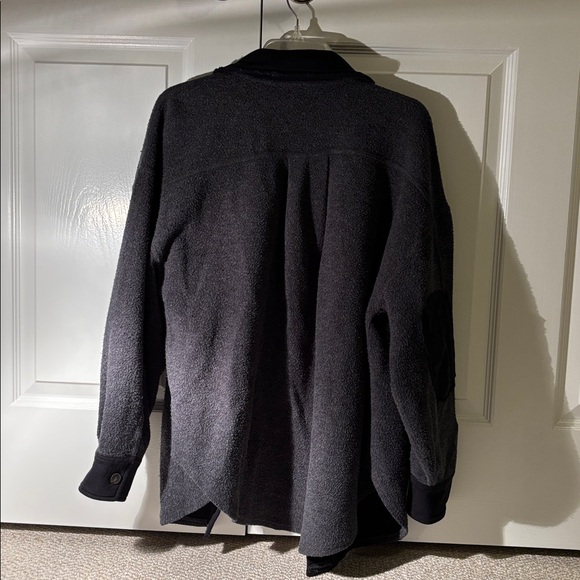 Free People Charcoal and Black “Ruby” Oversized Shirt Jacket Wmns Size XS - Picture 6 of 7